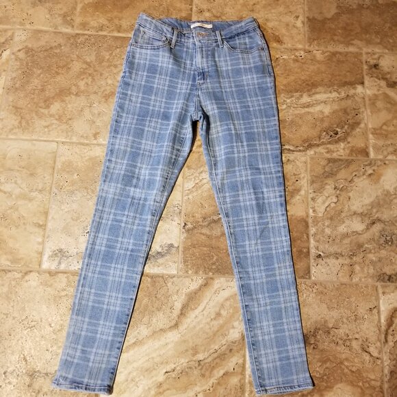Levi's 721 High Rise Skinny Jeans Plaid 29 - Picture 1 of 6